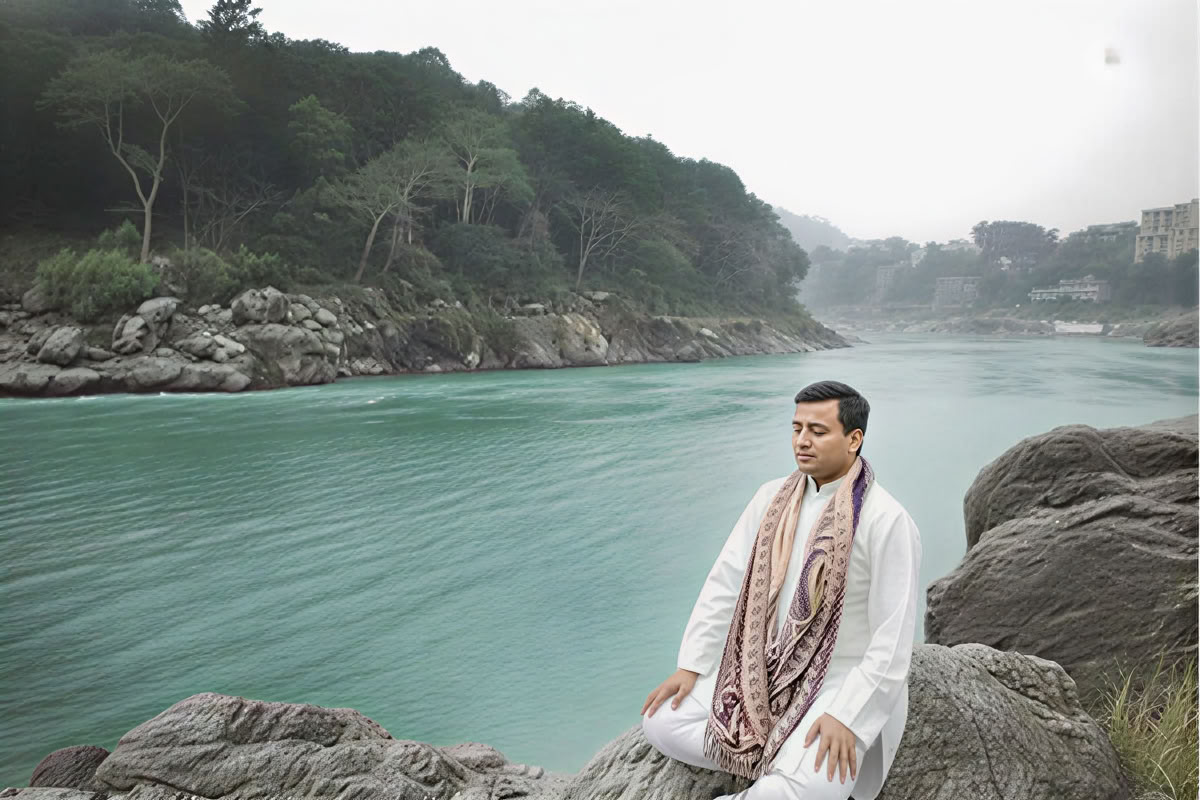 Veda-hindulaisen avioliittoseremonian järjestäjä Rishikeshissä